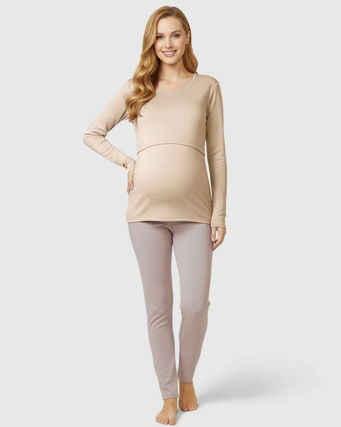 Bump Society – The Nursing Collection: Nursing Access Long Sleeve Thermal Pajama Set