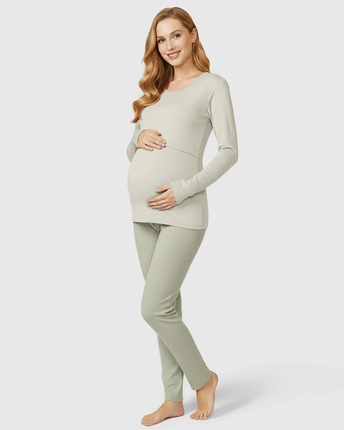 Bump Society – The Nursing Collection: Nursing Access Long Sleeve Thermal Pajama Set