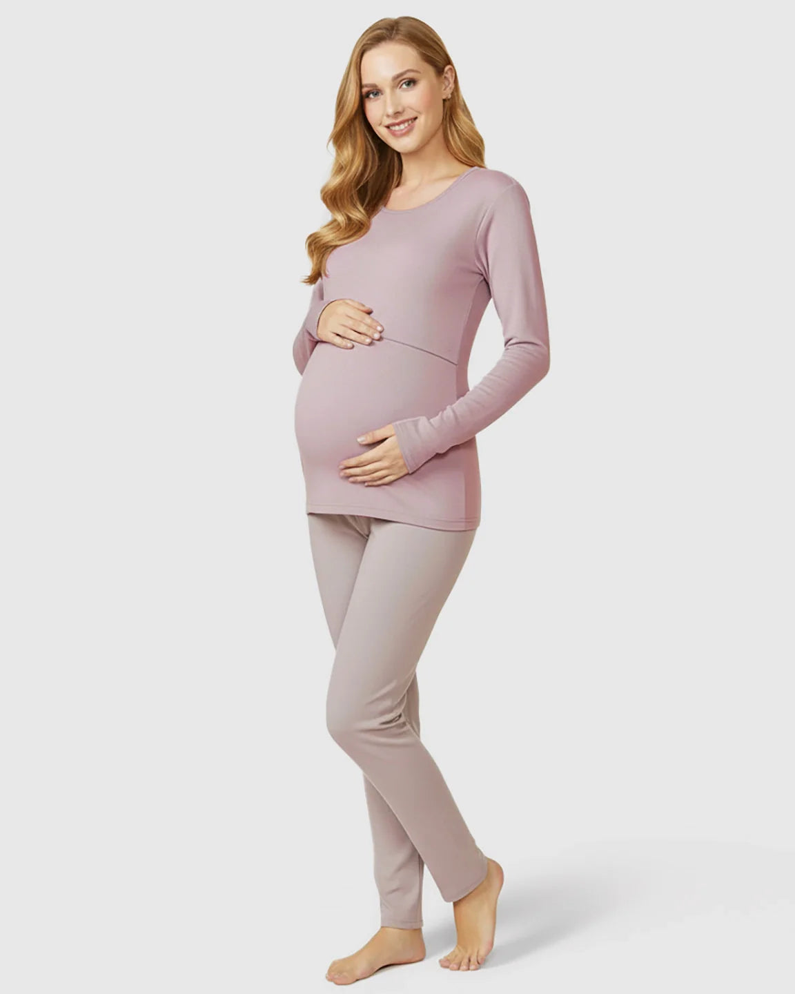 Bump Society – The Nursing Collection: Nursing Access Long Sleeve Thermal Pajama Set
