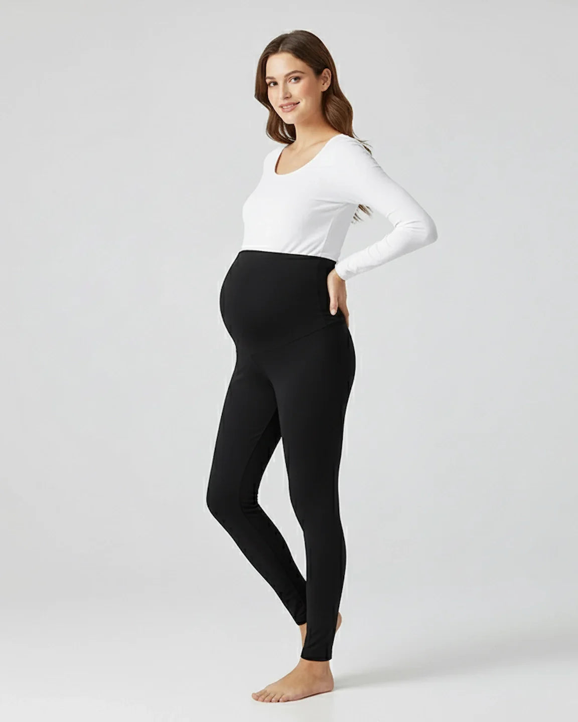 Bump Society – The Support Collection: High-Waist Tummy Support Slim-Fit Maternity Leggings