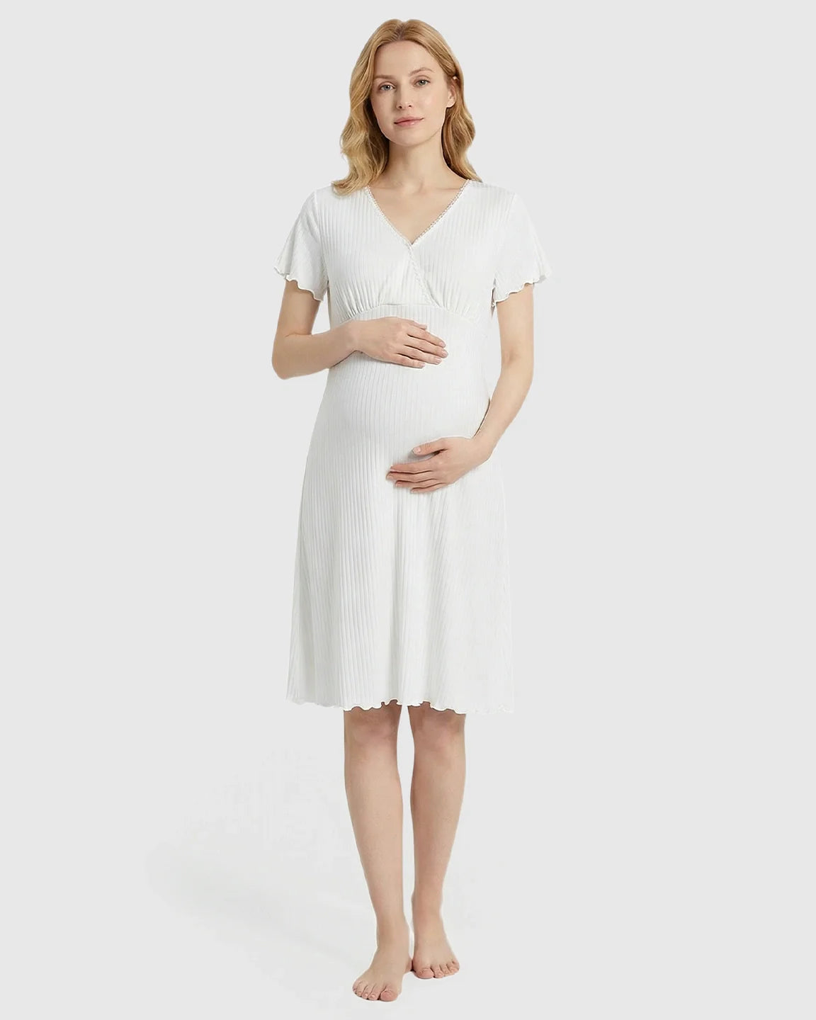 Bump Society – The Nursing Collection: Hidden Nursing Access K-Fashion Maternity Lounge Dress