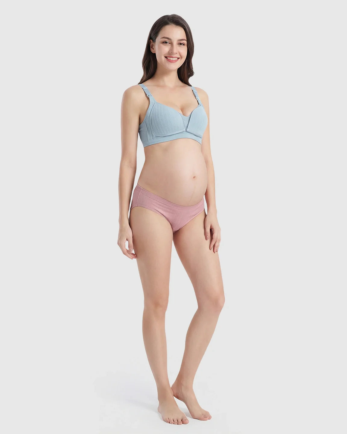 Bump Society – The Nursing Collection: Front-Open Ribbed V-Neck Nursing Bra