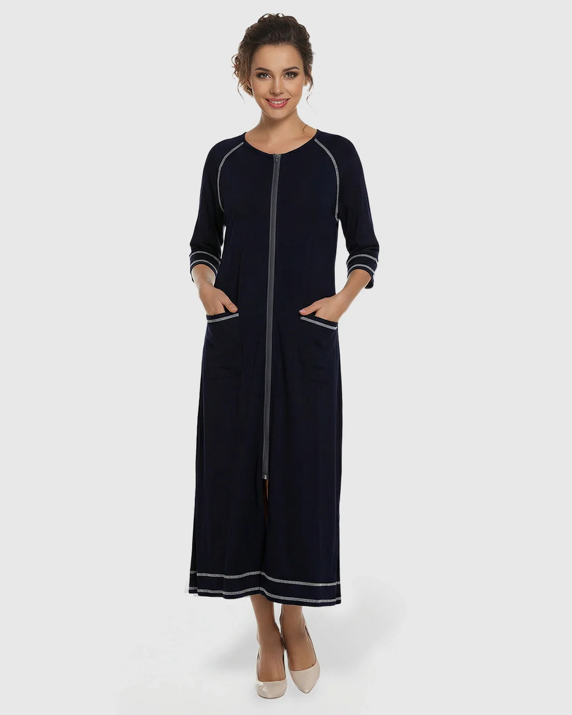 Bump Society – The Nursing Collection: Front Zipper Loose Fit Maternity Nursing Dress