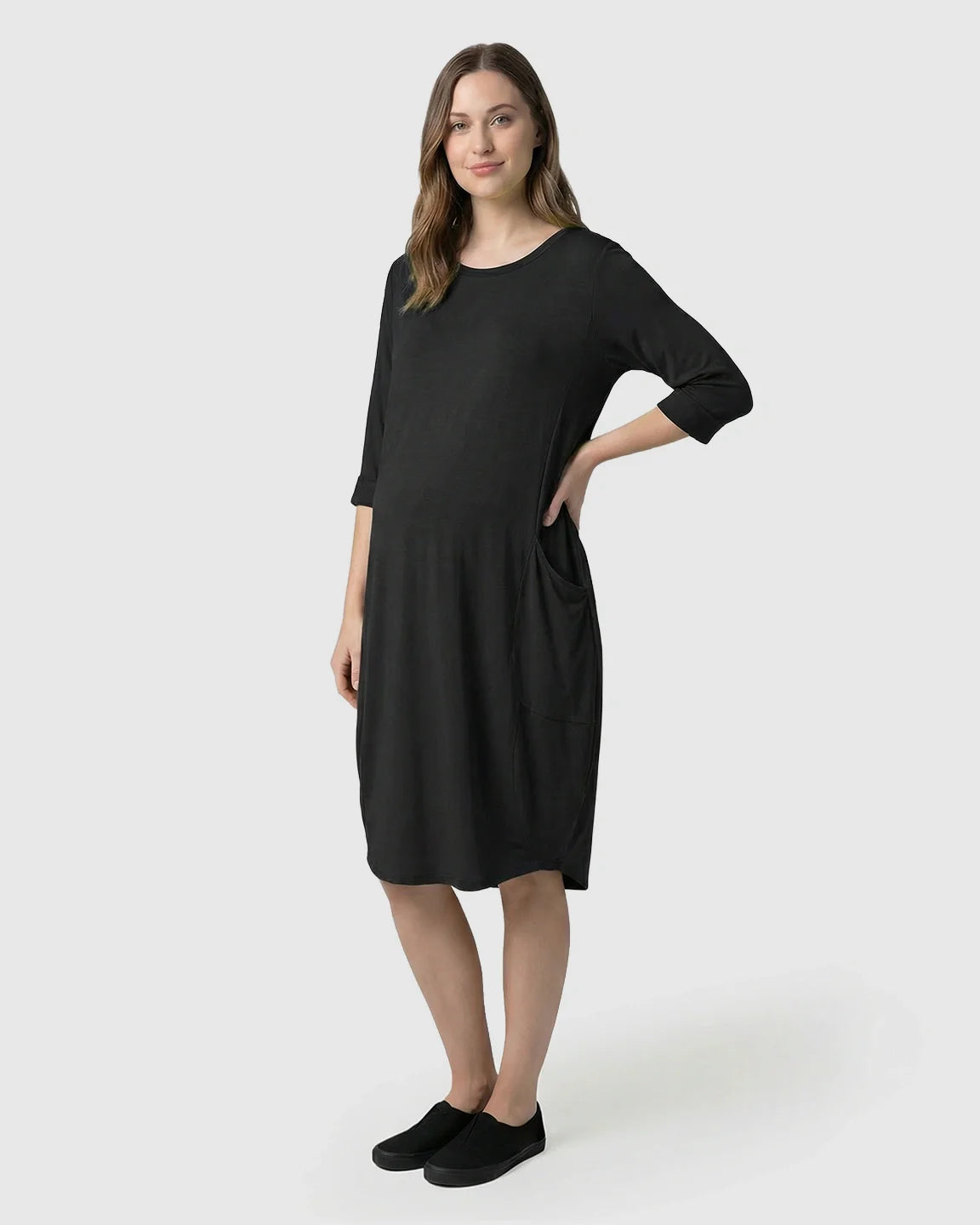 Bump Society – The Comfort Collection: Oversized Pocketed Maternity T Shirt Dress