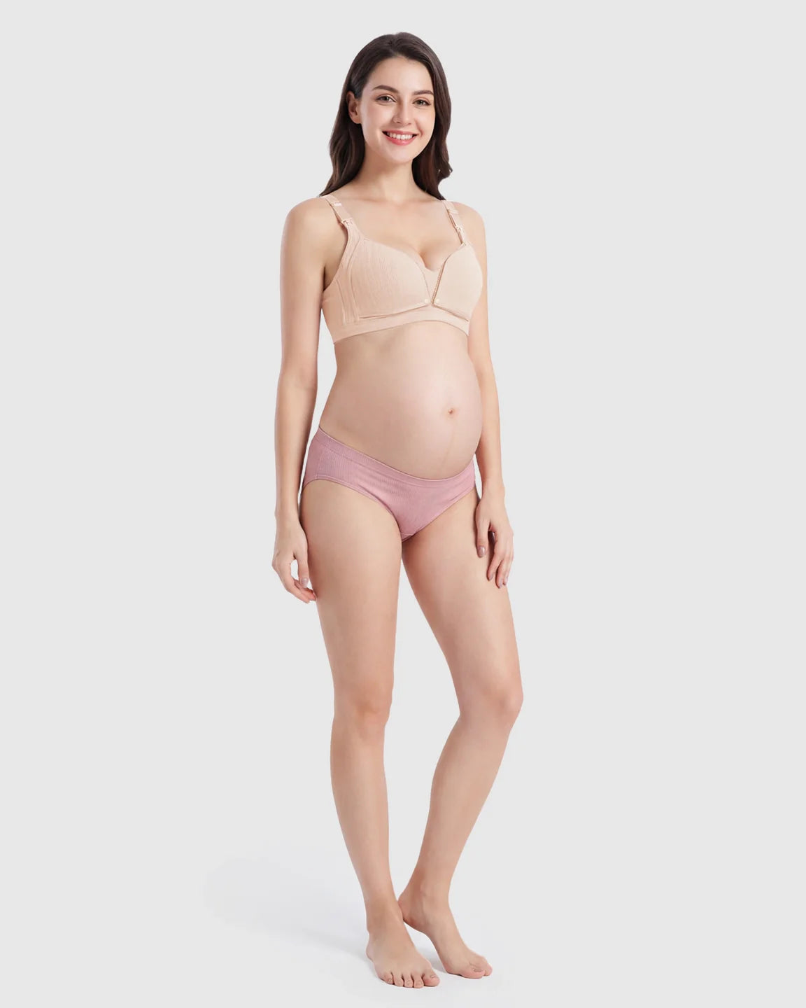 Bump Society – The Nursing Collection: Front-Open Ribbed V-Neck Nursing Bra