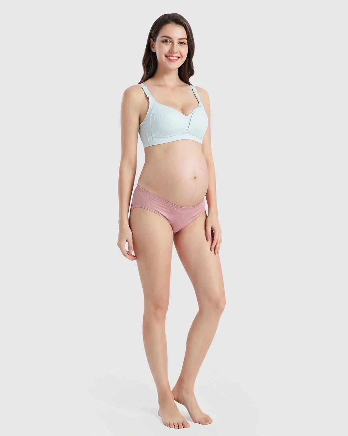 Bump Society – The Nursing Collection: Front-Open Ribbed V-Neck Nursing Bra