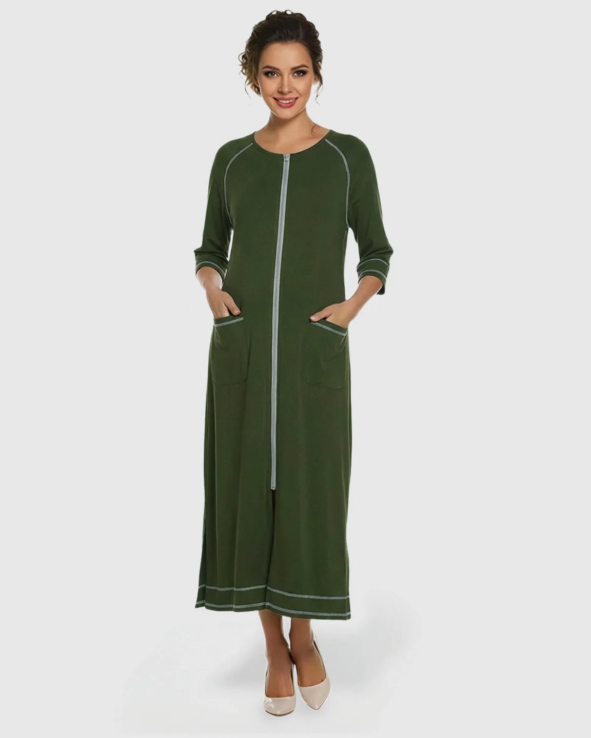 Bump Society – The Nursing Collection: Front Zipper Loose Fit Maternity Nursing Dress