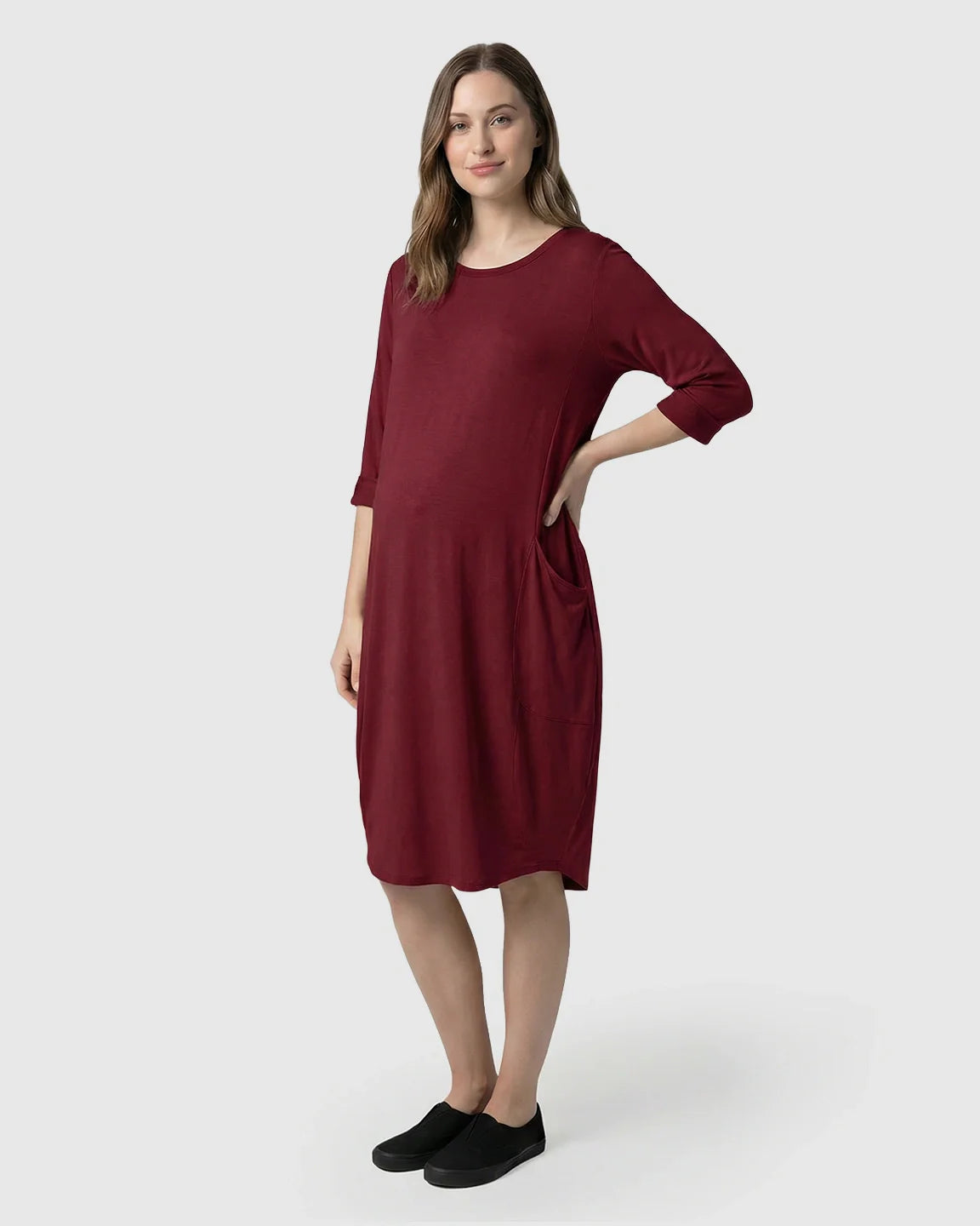 Bump Society – The Comfort Collection: Oversized Pocketed Maternity T Shirt Dress