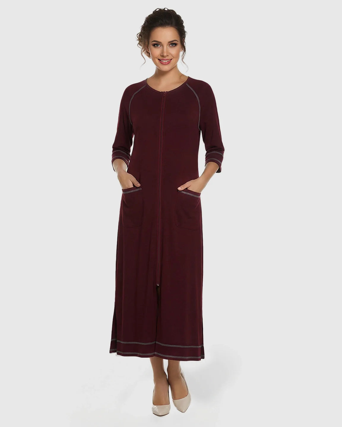 Bump Society – The Nursing Collection: Front Zipper Loose Fit Maternity Nursing Dress