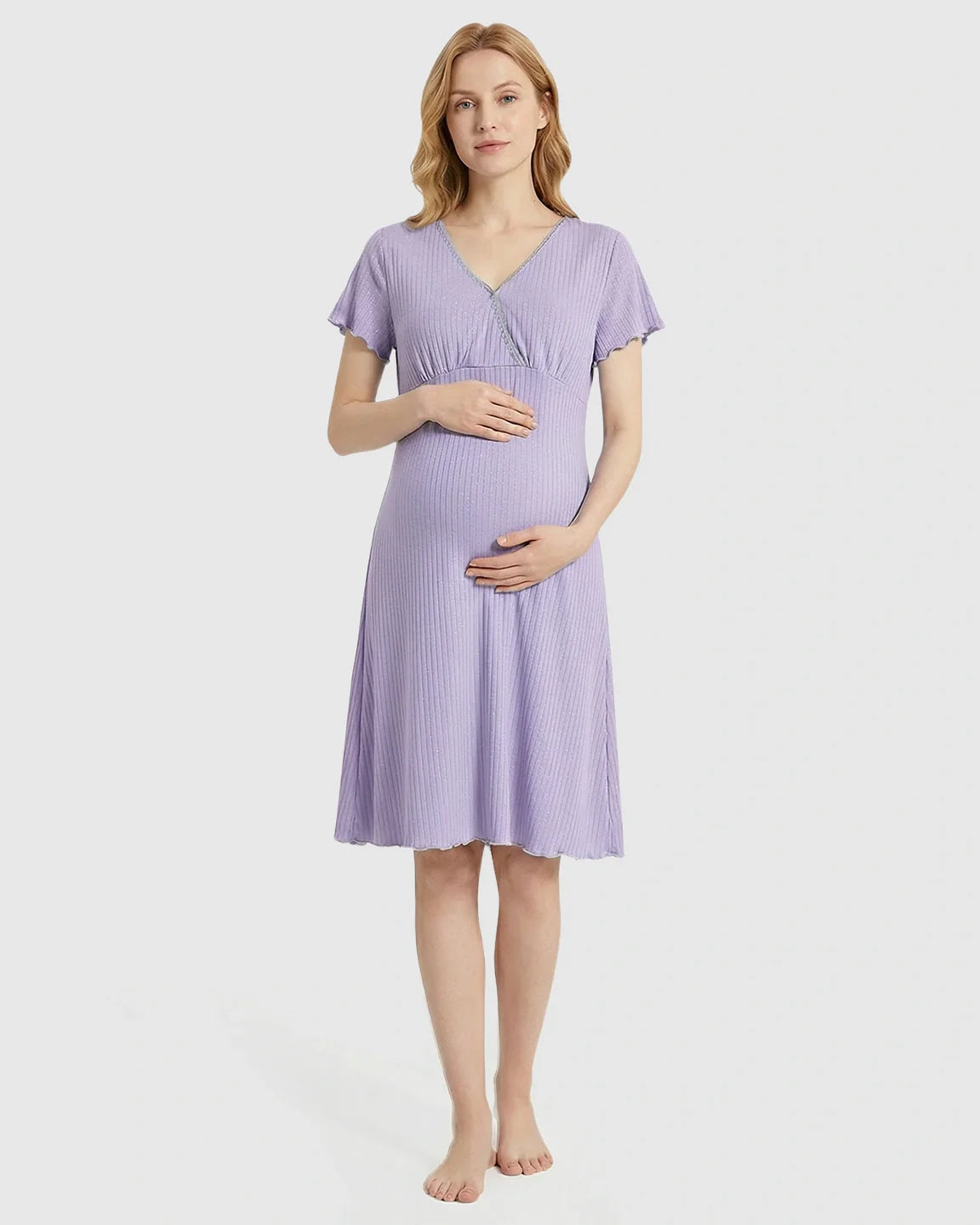 Bump Society – The Nursing Collection: Hidden Nursing Access K-Fashion Maternity Lounge Dress