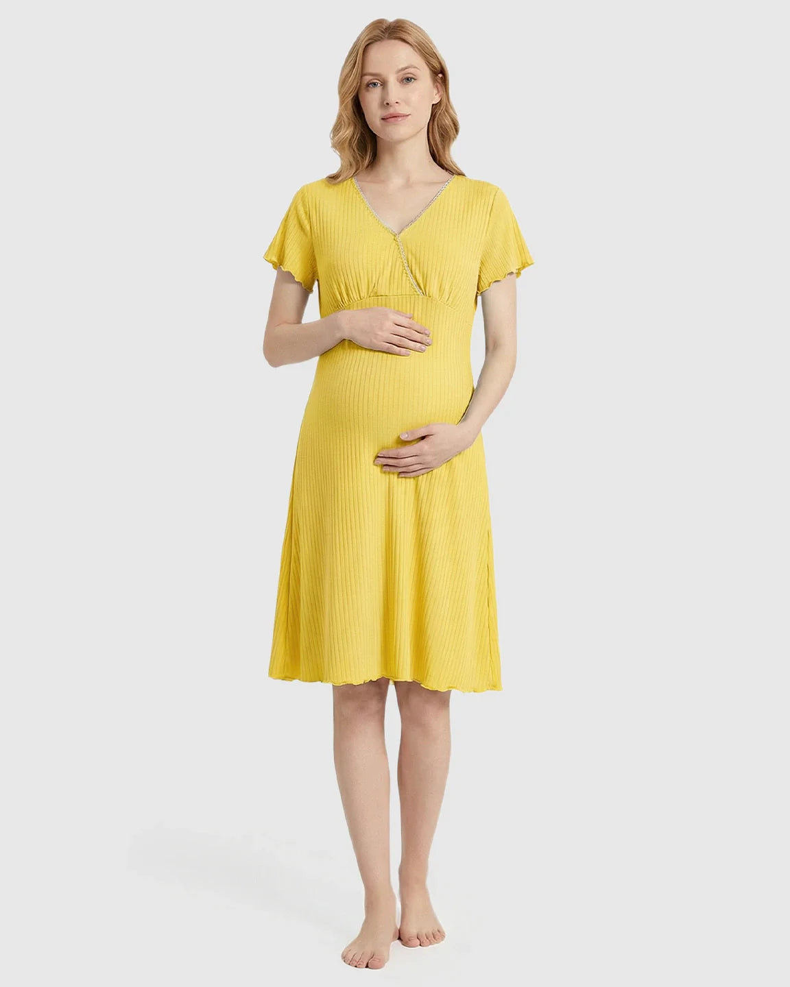 Bump Society – The Nursing Collection: Hidden Nursing Access K-Fashion Maternity Lounge Dress