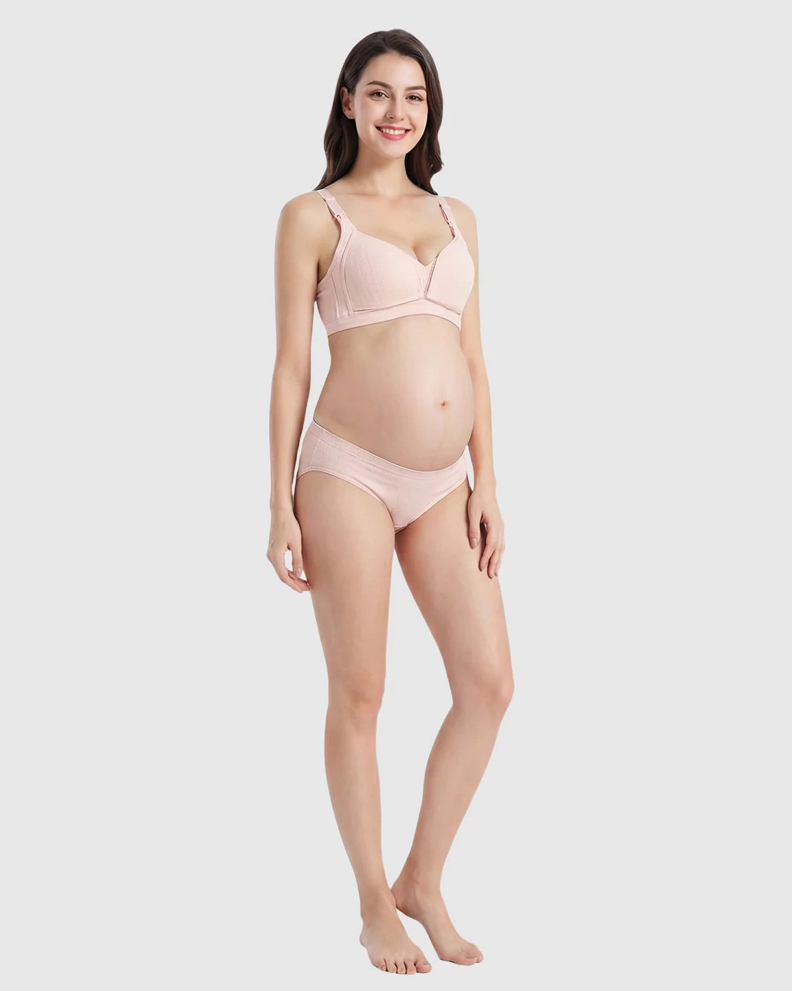 Bump Society – The Nursing Collection: Front-Open Ribbed V-Neck Nursing Bra