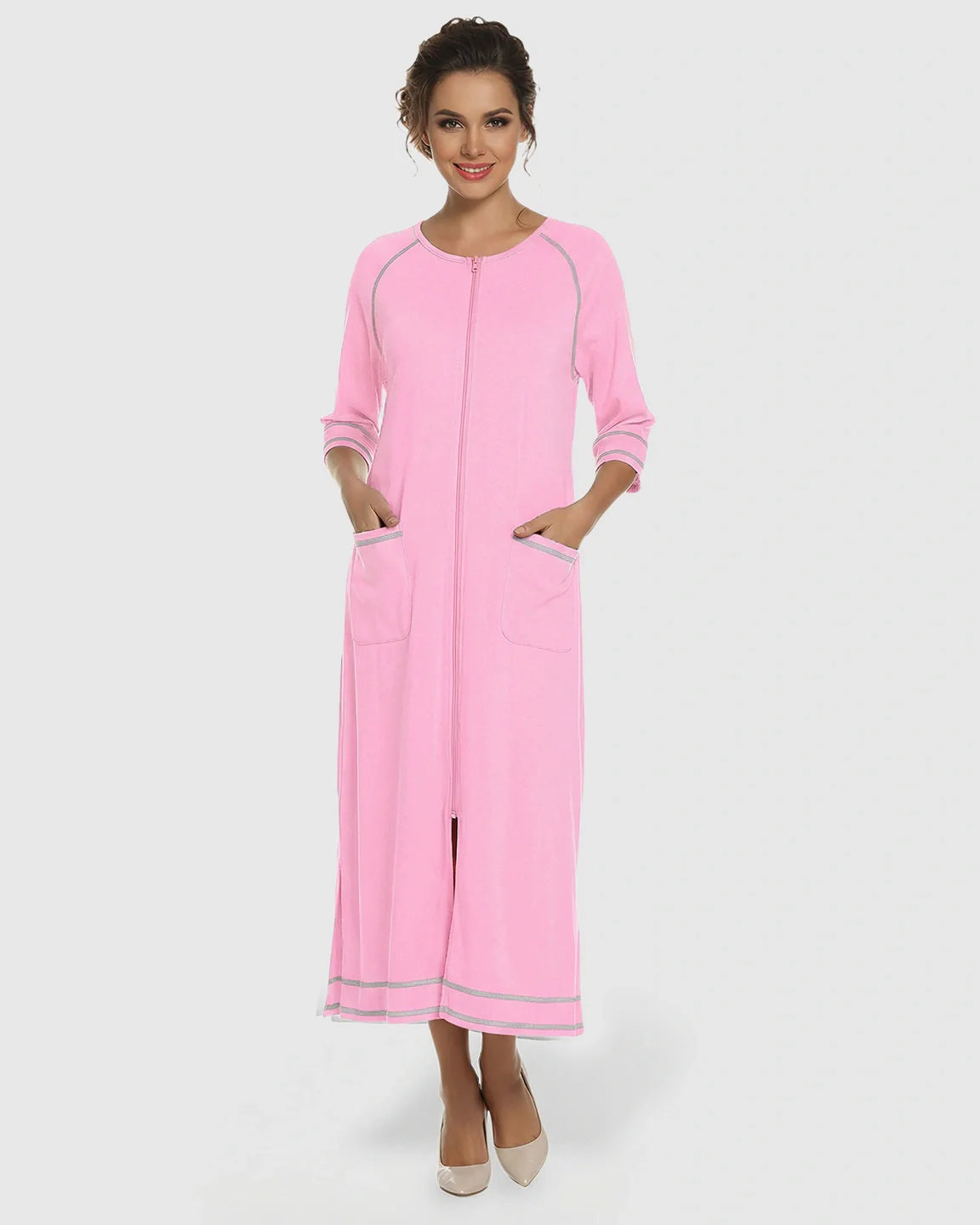 Bump Society – The Nursing Collection: Front Zipper Loose Fit Maternity Nursing Dress