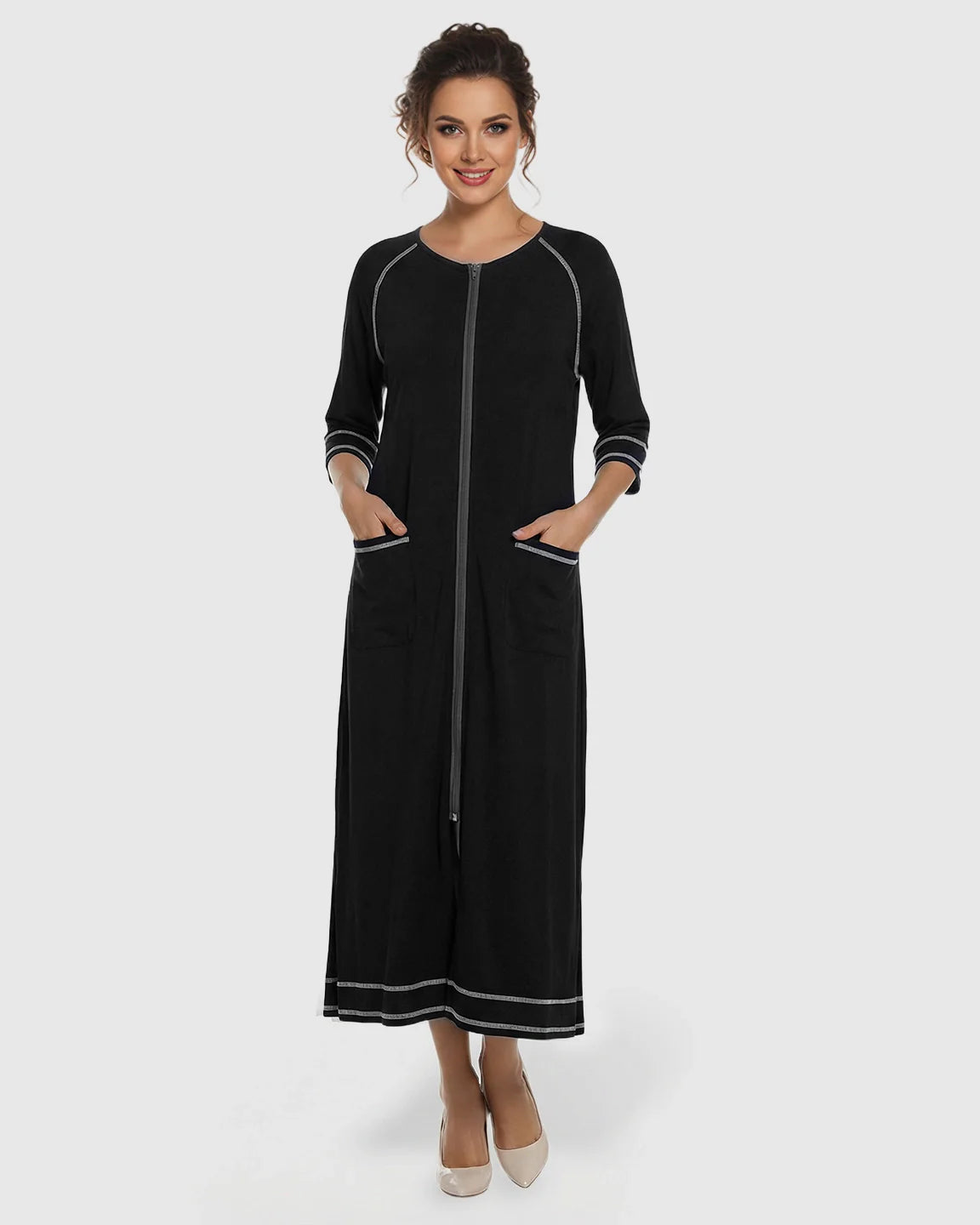 Bump Society – The Nursing Collection: Front Zipper Loose Fit Maternity Nursing Dress