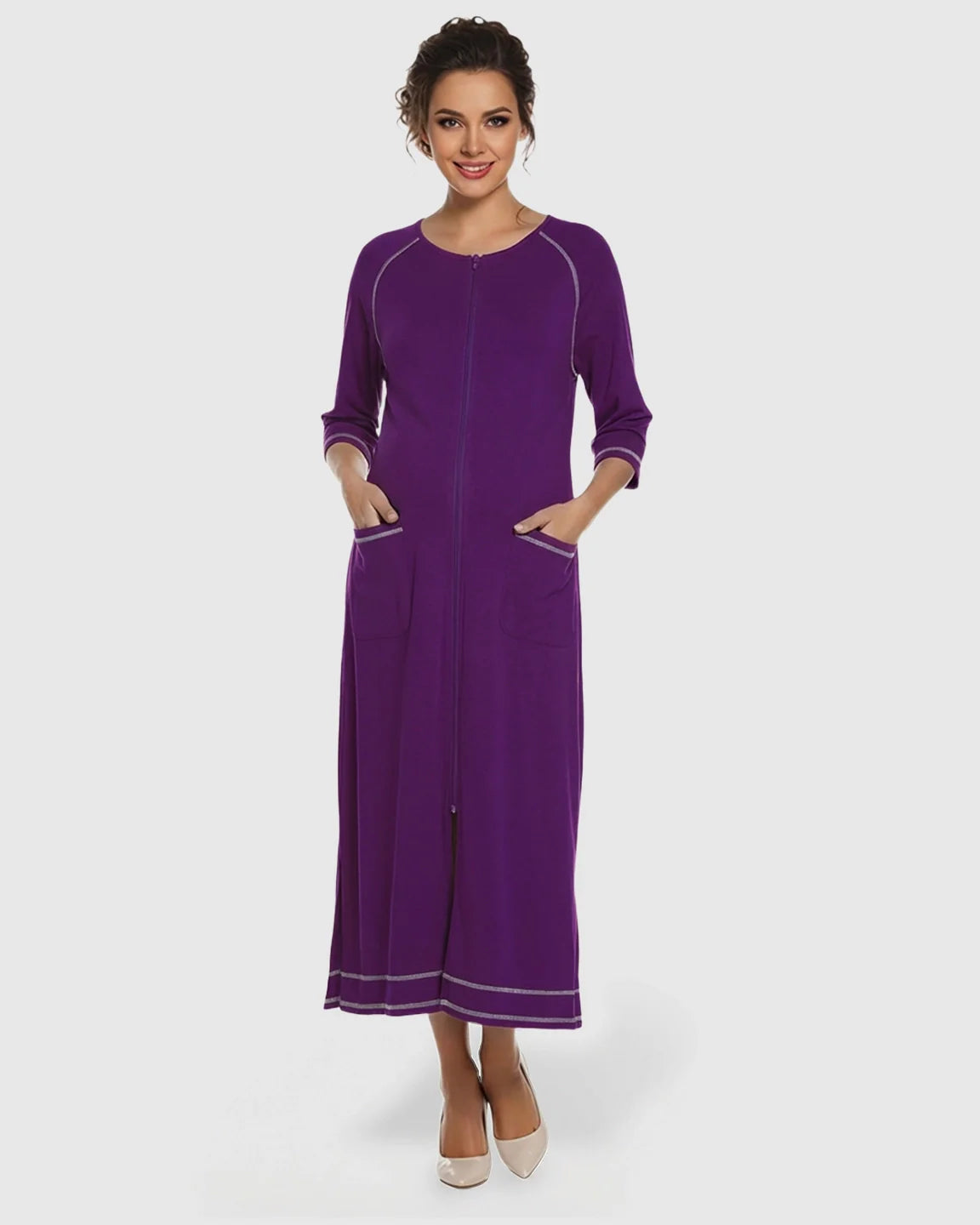 Bump Society – The Nursing Collection: Front Zipper Loose Fit Maternity Nursing Dress