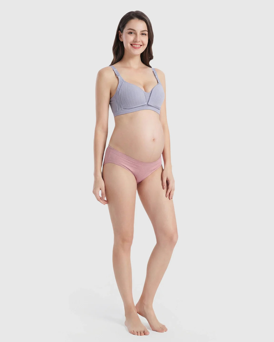 Bump Society – The Nursing Collection: Front-Open Ribbed V-Neck Nursing Bra