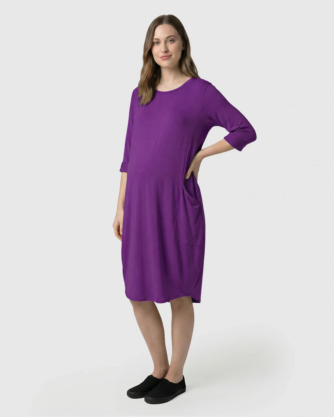 Bump Society – The Comfort Collection: Oversized Pocketed Maternity T Shirt Dress