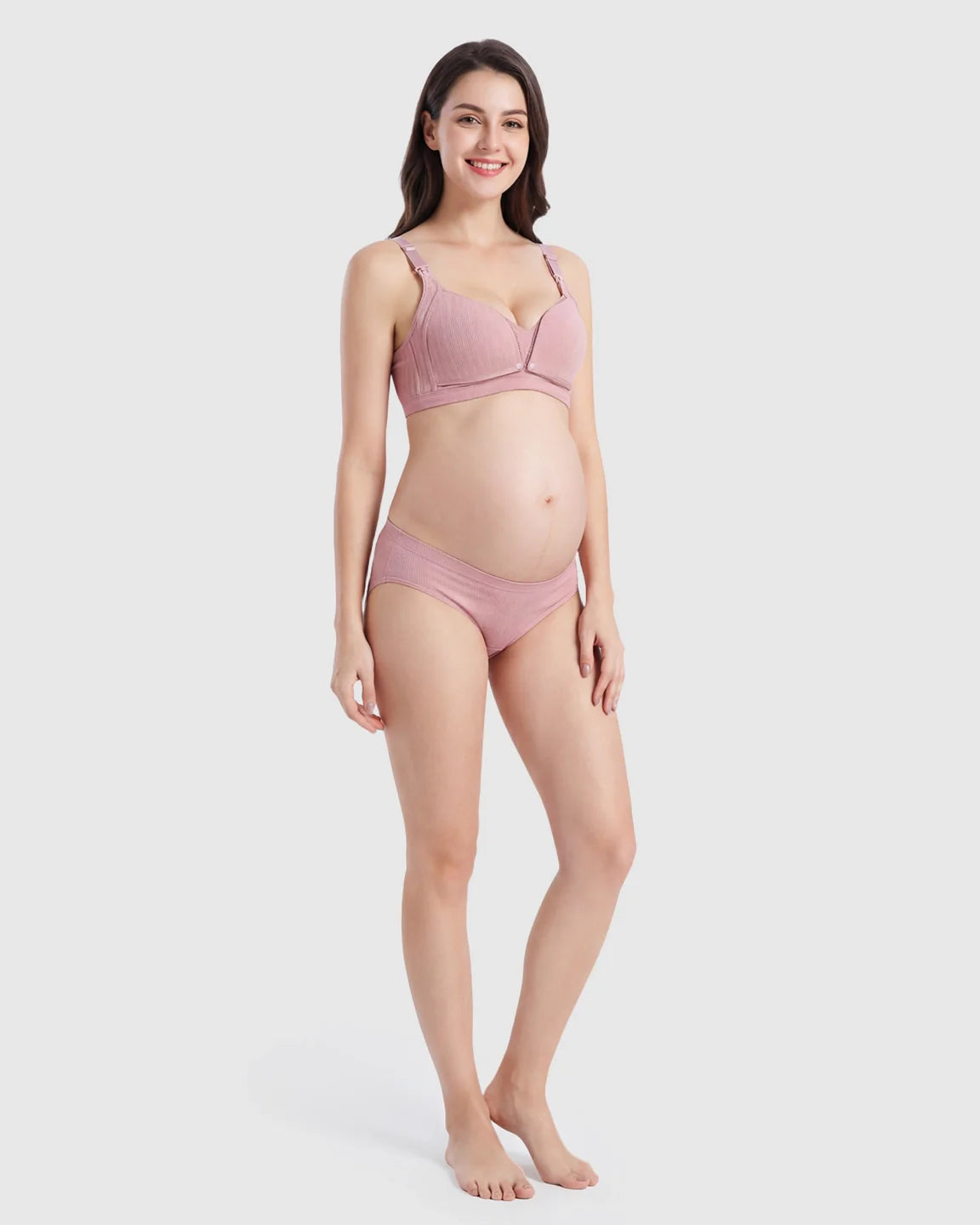 Bump Society – The Nursing Collection: Front-Open Ribbed V-Neck Nursing Bra