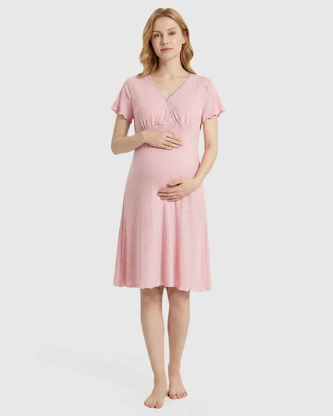 Bump Society – The Nursing Collection: Hidden Nursing Access K-Fashion Maternity Lounge Dress