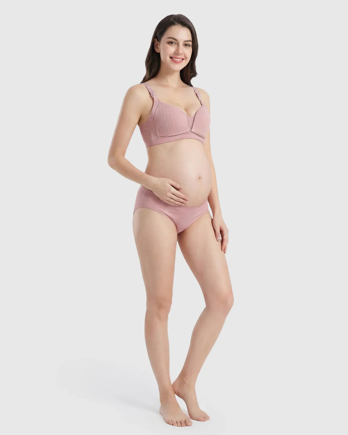 Bump Society – The Nursing Collection: Front-Open Ribbed V-Neck Nursing Bra