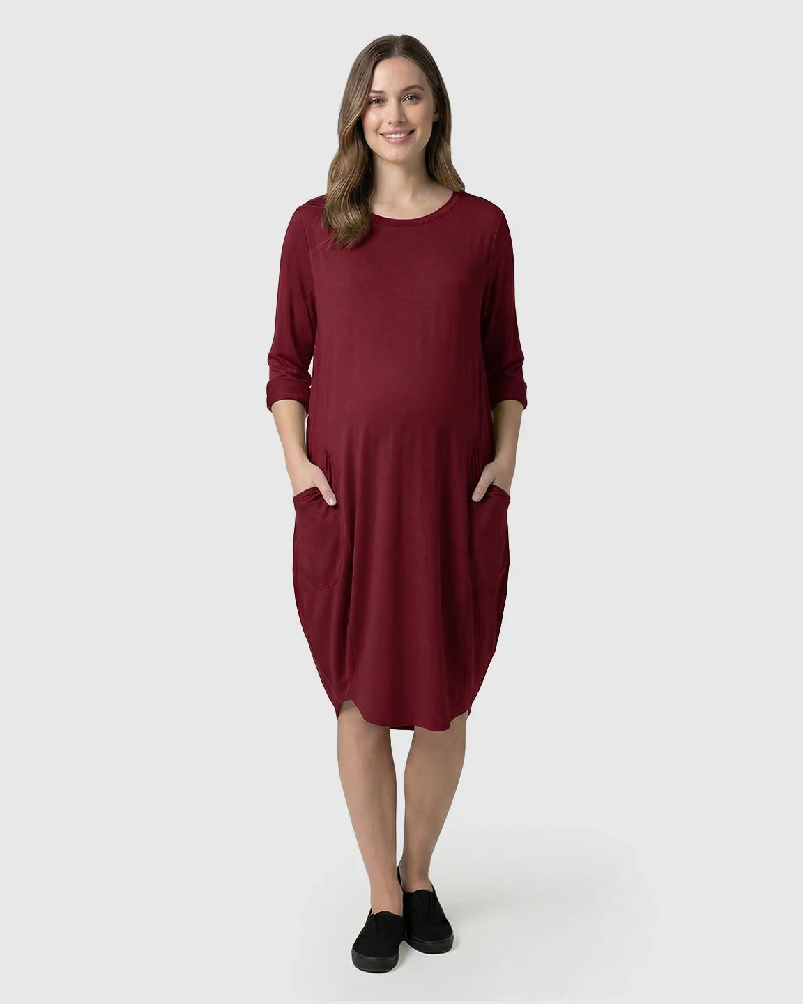 Bump Society – The Comfort Collection: Oversized Pocketed Maternity T Shirt Dress