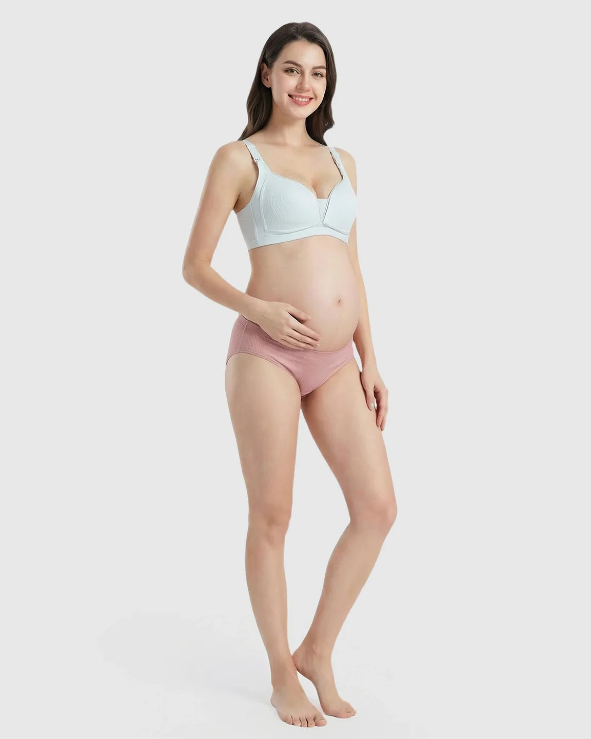 Bump Society – The Nursing Collection: Front-Open Ribbed V-Neck Nursing Bra