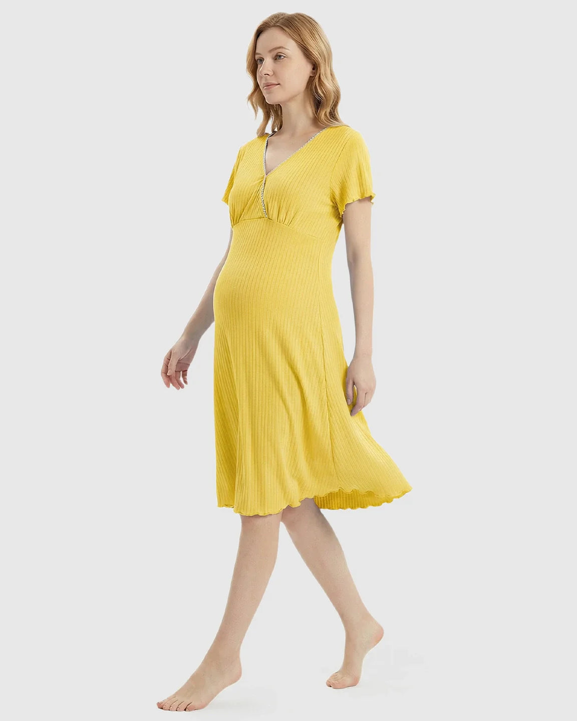 Bump Society – The Nursing Collection: Hidden Nursing Access K-Fashion Maternity Lounge Dress