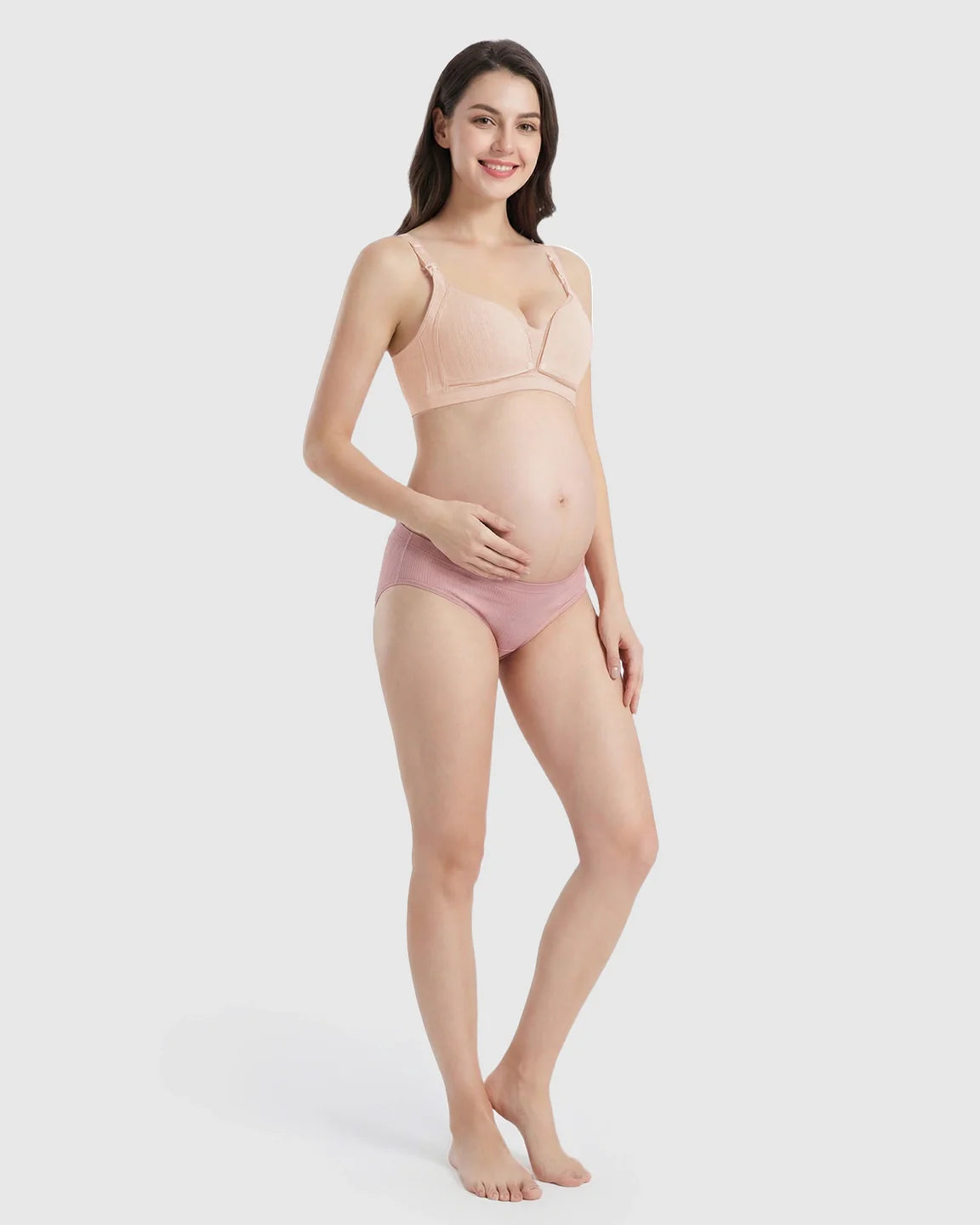 Bump Society – The Nursing Collection: Front-Open Ribbed V-Neck Nursing Bra