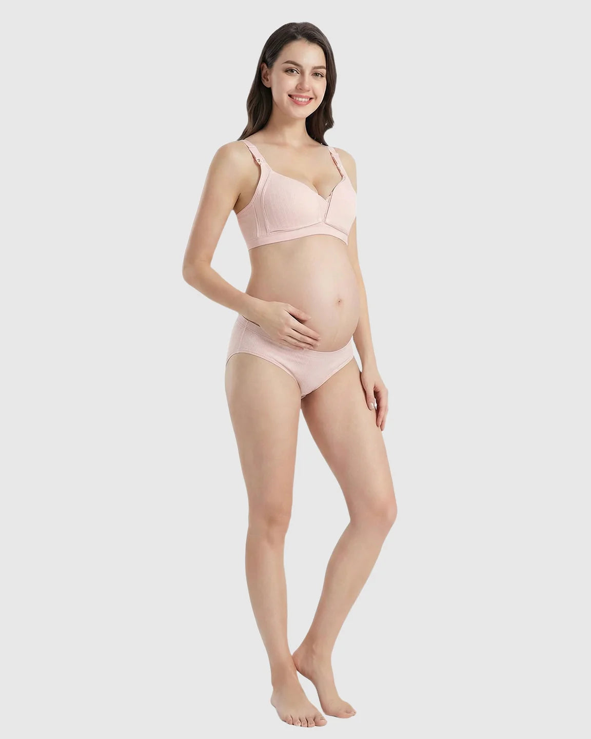 Bump Society – The Nursing Collection: Front-Open Ribbed V-Neck Nursing Bra