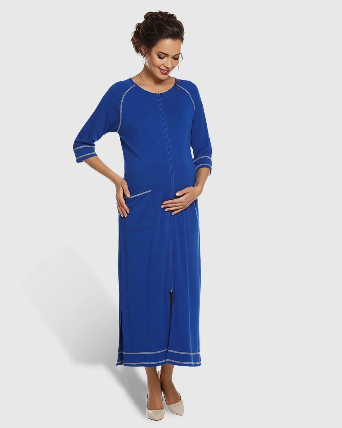 Bump Society – The Nursing Collection: Front Zipper Loose Fit Maternity Nursing Dress