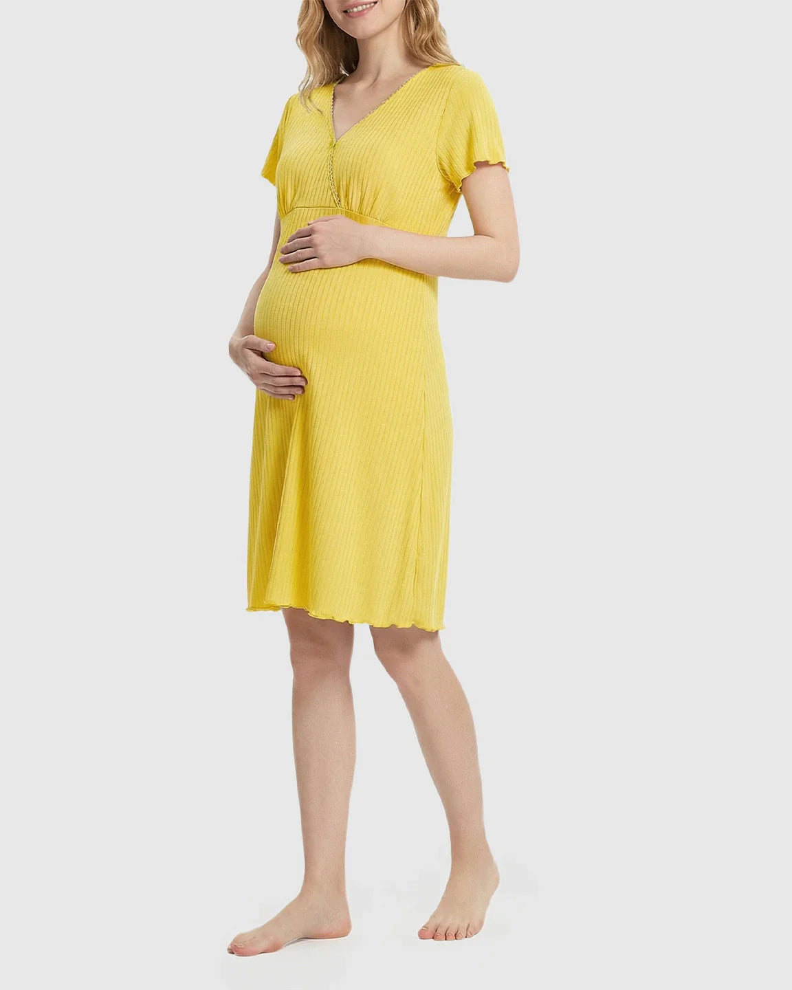 Bump Society – The Nursing Collection: Hidden Nursing Access K-Fashion Maternity Lounge Dress