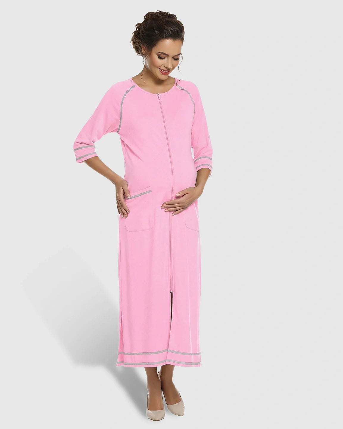 Bump Society – The Nursing Collection: Front Zipper Loose Fit Maternity Nursing Dress