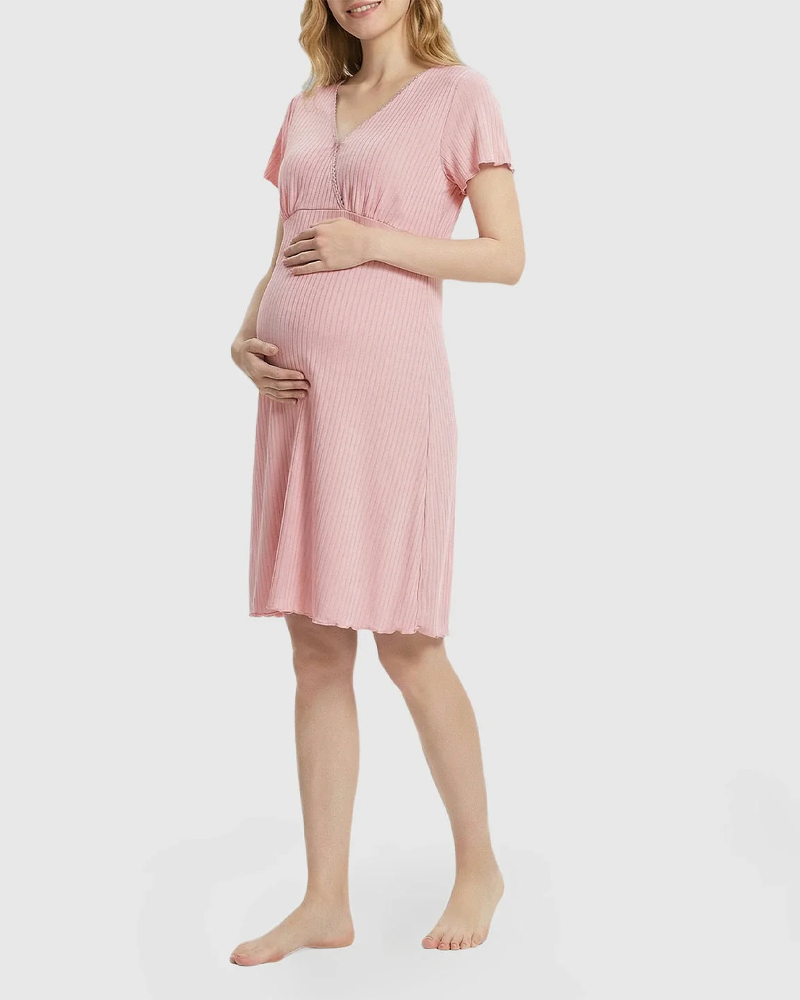 Bump Society – The Nursing Collection: Hidden Nursing Access K-Fashion Maternity Lounge Dress
