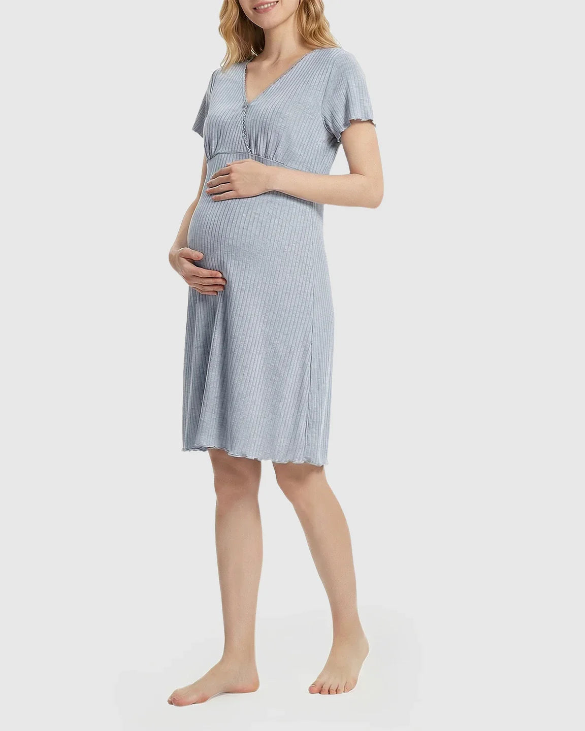 Bump Society – The Nursing Collection: Hidden Nursing Access K-Fashion Maternity Lounge Dress