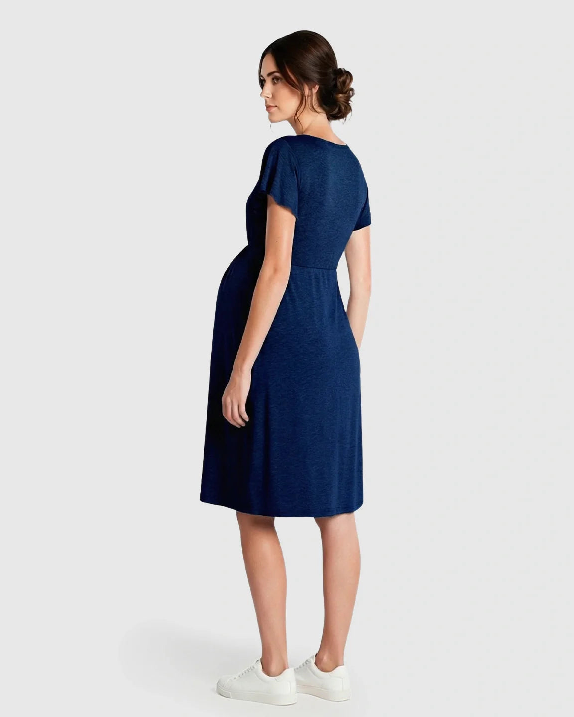 Bump Society – The Nursing Collection: Lace-Trim V-Neck Maternity & Nursing Nightdress