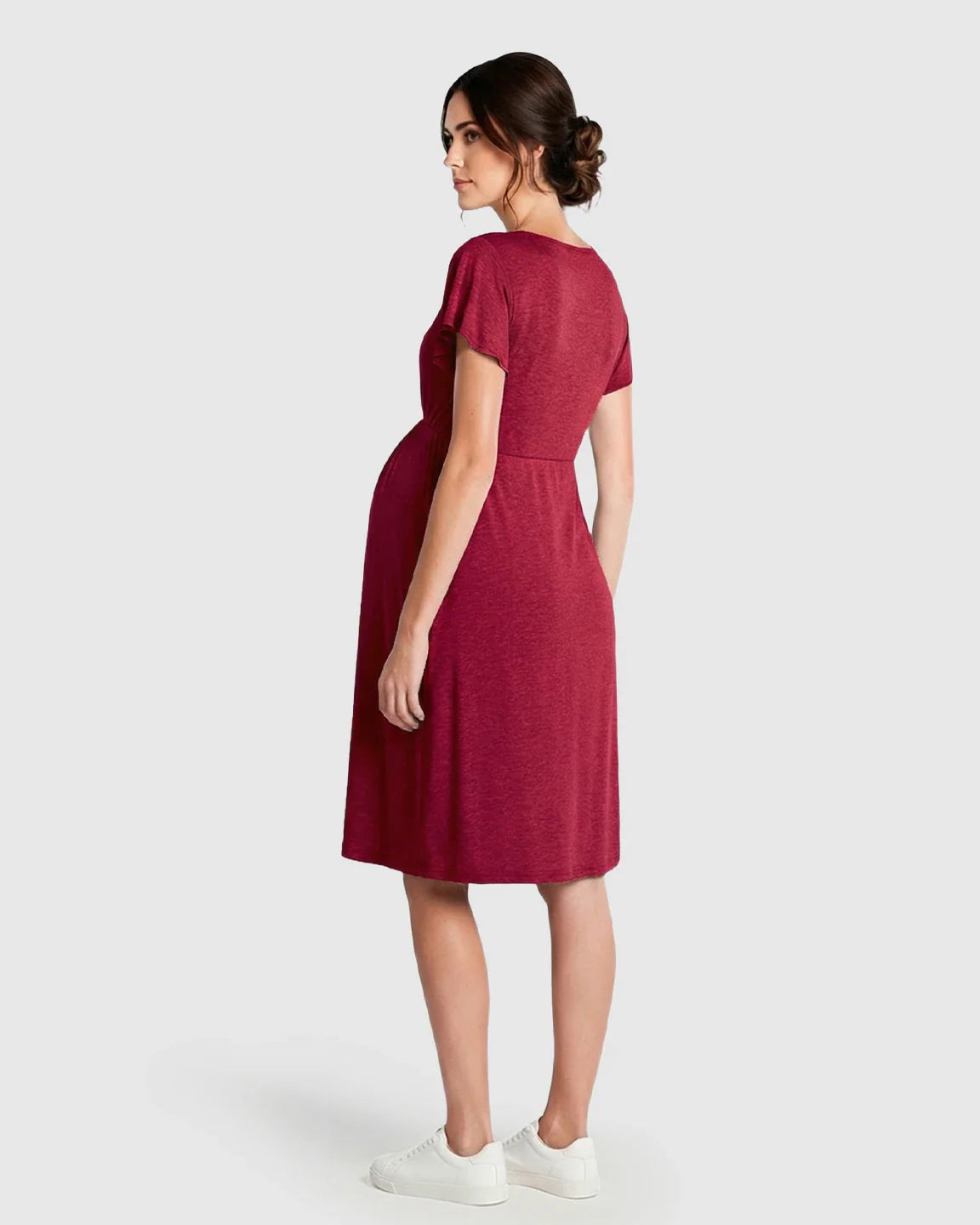 Bump Society – The Nursing Collection: Lace-Trim V-Neck Maternity & Nursing Nightdress
