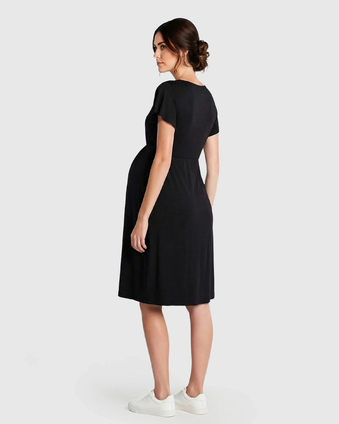 Bump Society – The Nursing Collection: Lace-Trim V-Neck Maternity & Nursing Nightdress