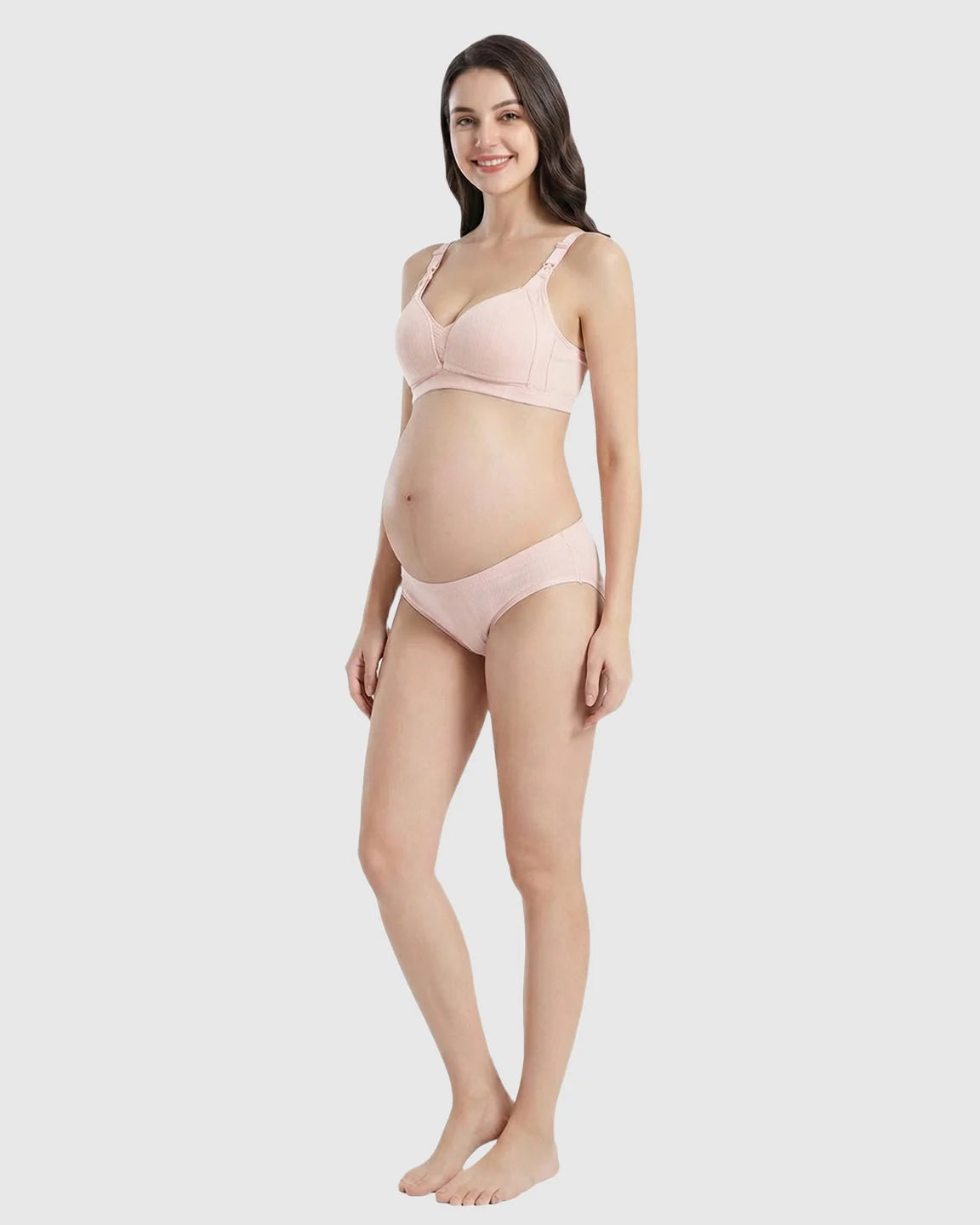 Bump Society – The Nursing Collection: Front-Open Ribbed V-Neck Nursing Bra