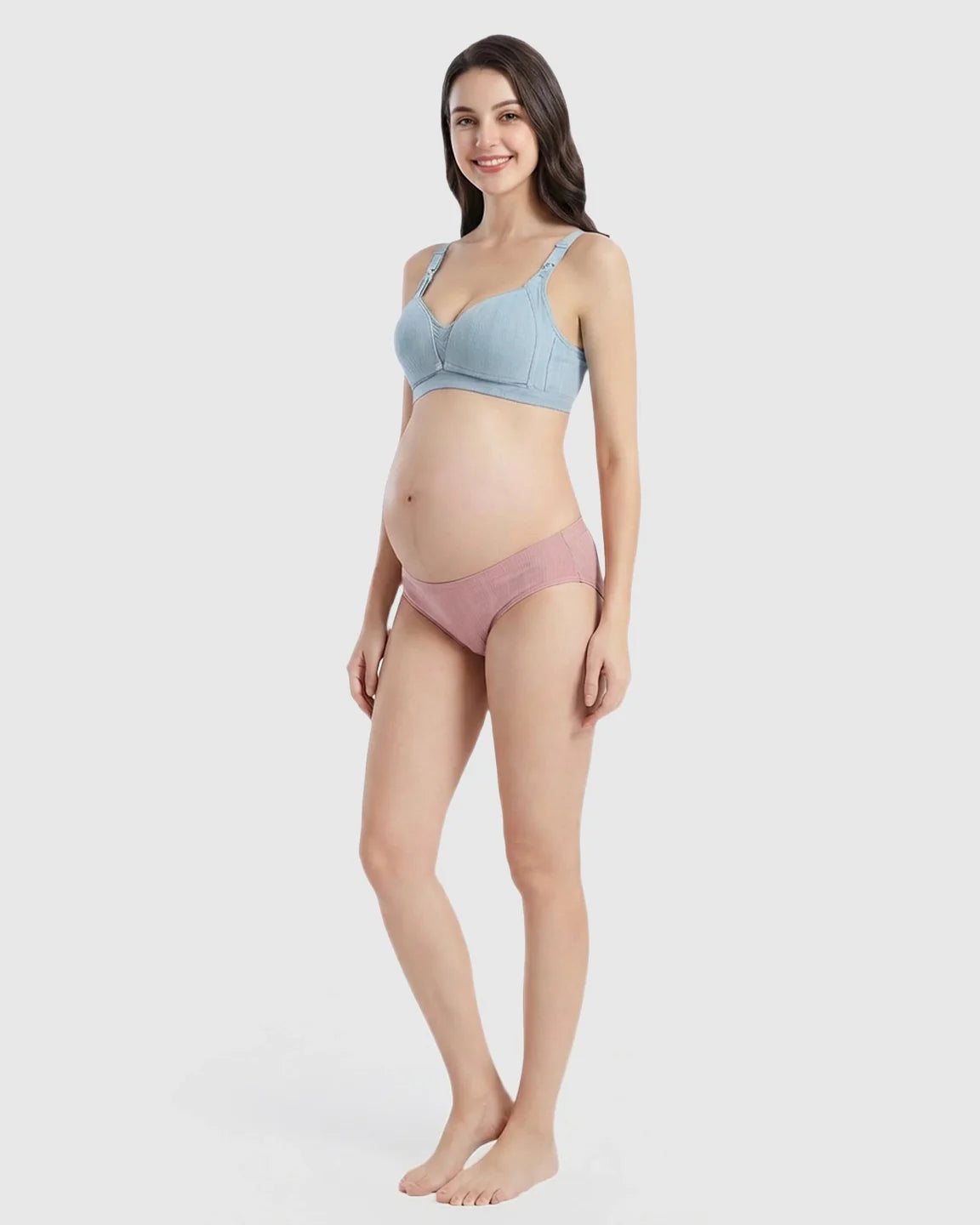 Bump Society – The Nursing Collection: Front-Open Ribbed V-Neck Nursing Bra