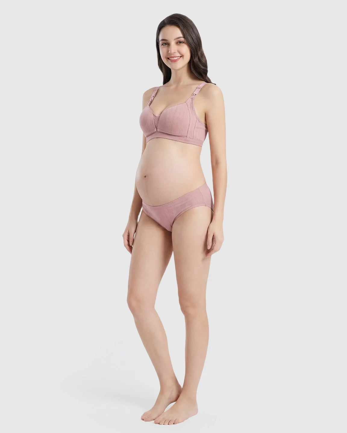 Bump Society – The Nursing Collection: Front-Open Ribbed V-Neck Nursing Bra