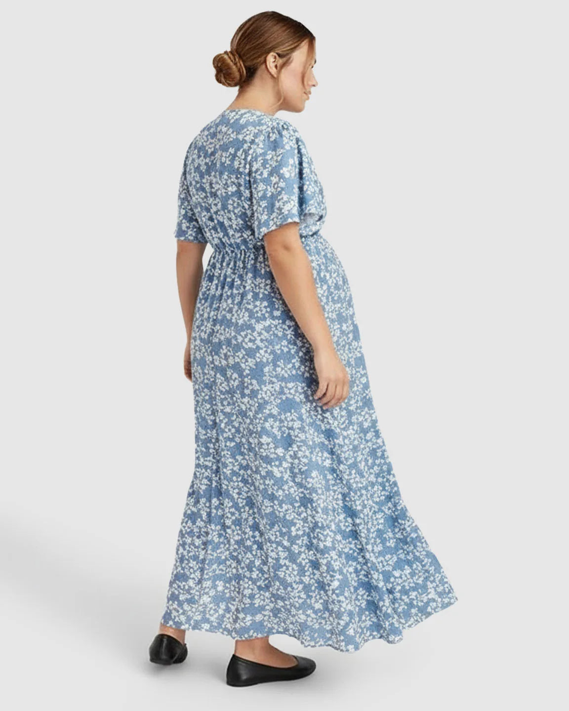 Bump Society – The Comfort Collection: Cinched Waist Bohemian Maternity Maxi Dress