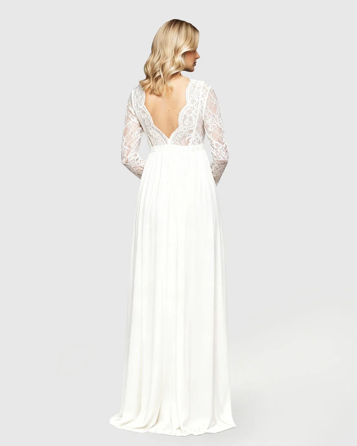 Bump Society – The Comfort Collection: Scalloped Lace Neckline Elegant Maternity Gown