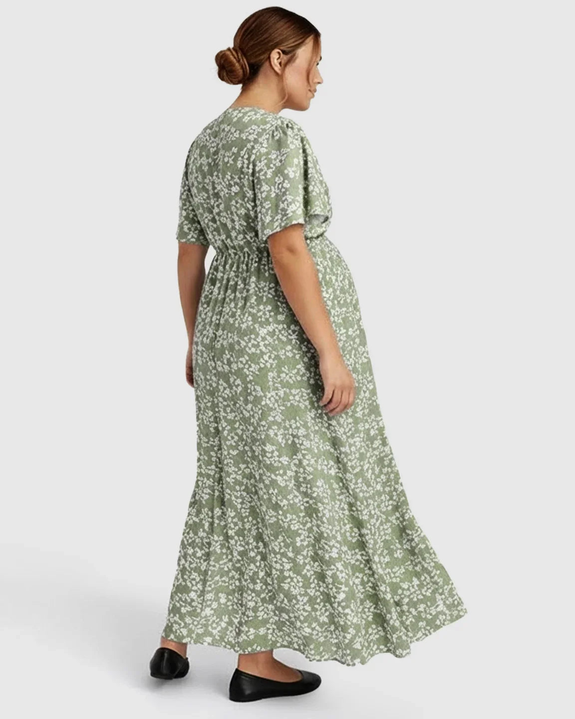 Bump Society – The Comfort Collection: V-neck Bohemian Style Maternity Maxi Dress