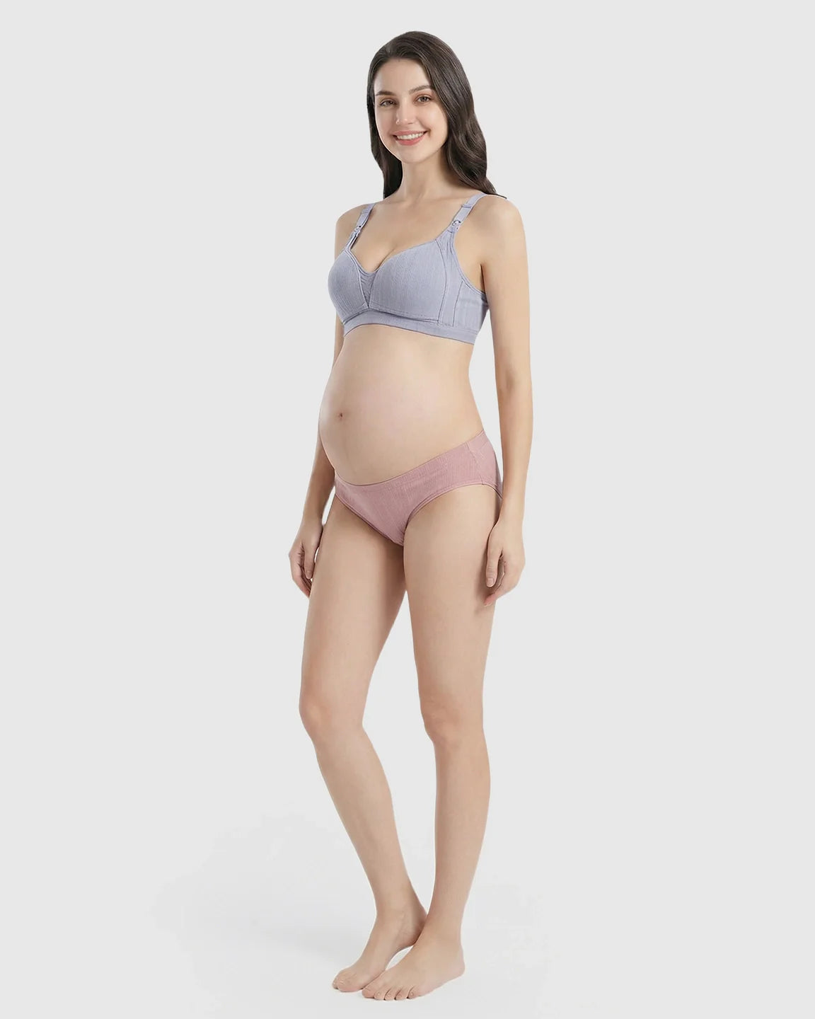 Bump Society – The Nursing Collection: Front-Open Ribbed V-Neck Nursing Bra