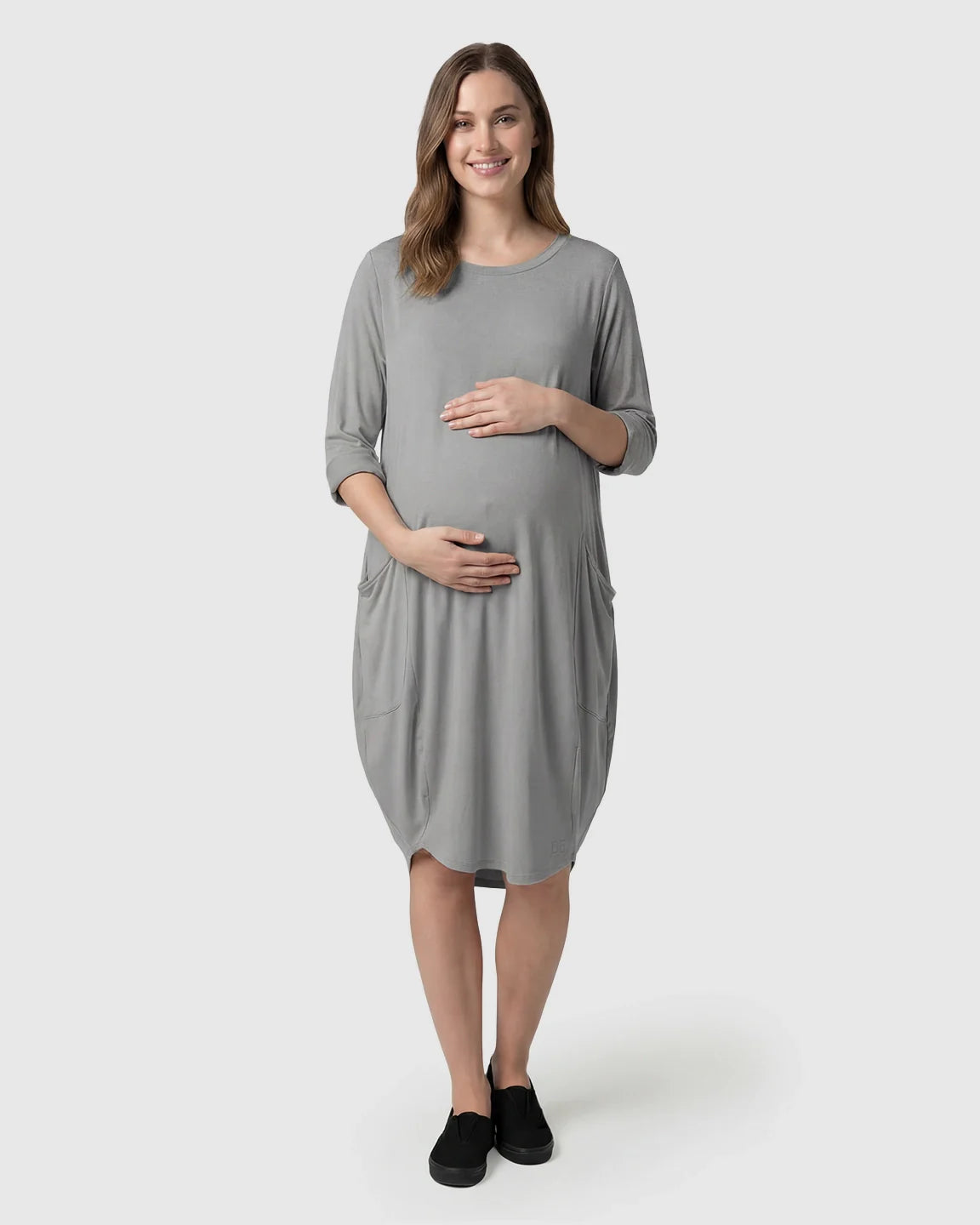 Bump Society – The Comfort Collection: Oversized Pocketed Maternity T Shirt Dress