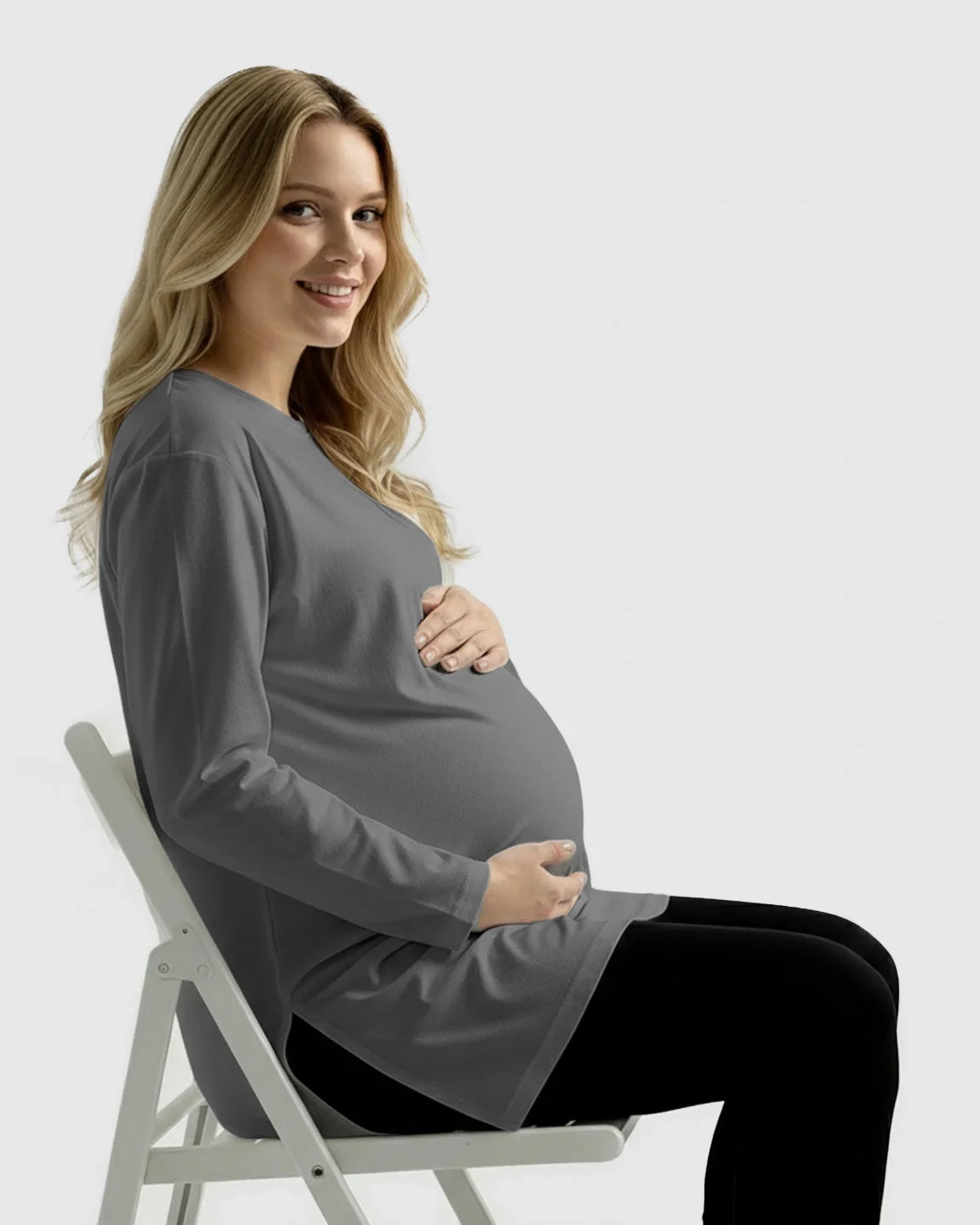 Bump Society – The Comfort Collection: Loose Fit Japanese Style Round Neck Maternity Top