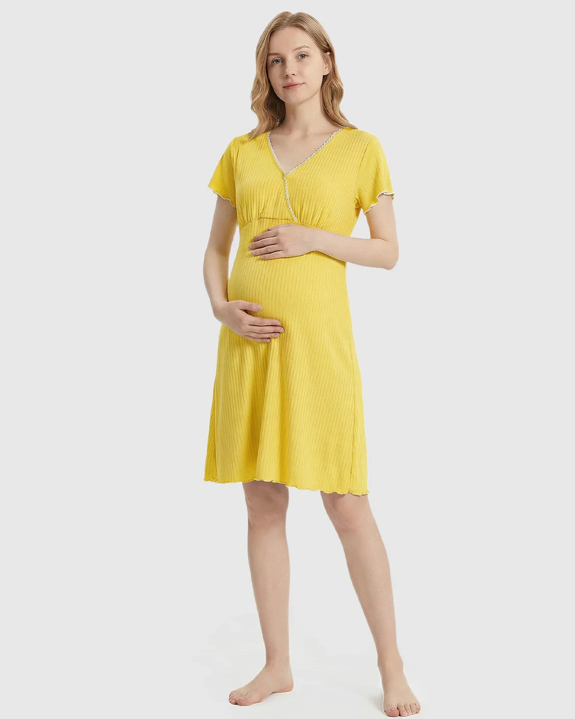 Bump Society – The Nursing Collection: Hidden Nursing Access K-Fashion Maternity Lounge Dress