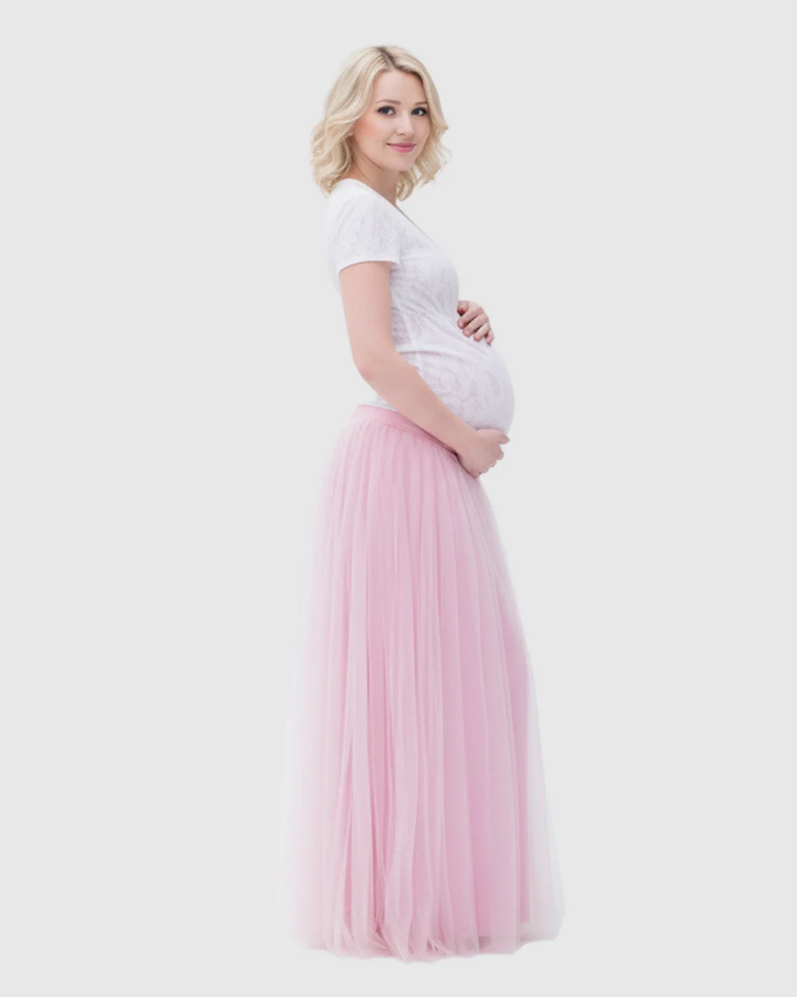 Bump Society – The Comfort Collection: Two-Piece Lace & Tulle Maternity Gown