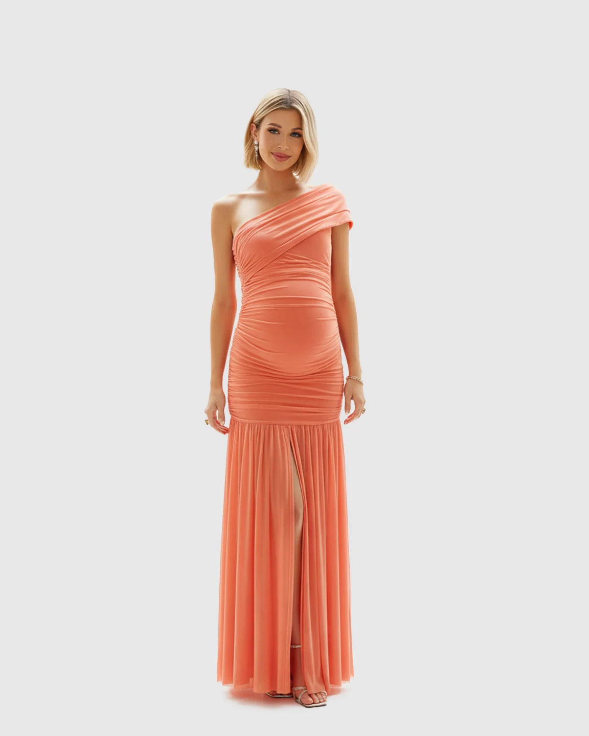 Bump Society – The Comfort Collection: Ruched One-Shoulder Maternity Gown