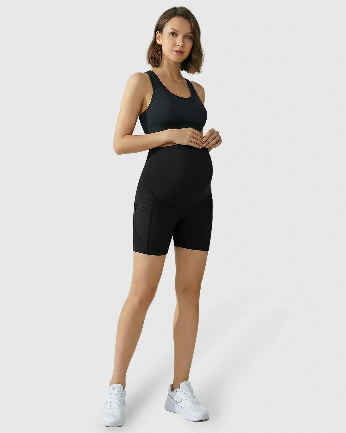 The Support Collection  High-Waist Supportive Maternity Shorts